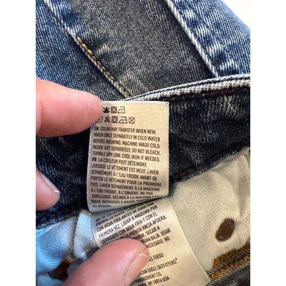 American Eagle Dad Jeans Mens Size 28x32 Blue Slim Tapered Leg Stretch 90s - Picture 8 of 12